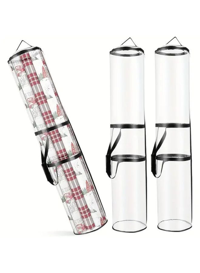 2Pcs 39 Inches Holiday Gift Wrap Storage Bag Holds 25 Rolls Durable Portable Organizer - Image 1